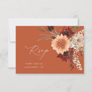 Rustic Earth & Champagne Florals w Meal UAWG -tco1 RSVP Karte