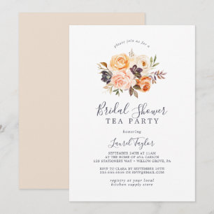 Rustic Earth Florals Brautparty Tee Party Einladung