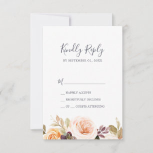 Rustic Earth Florals Carte RSVP simple