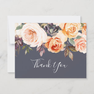 Rustic Earth Florals   Lila Dankeschön-Karte Dankeskarte