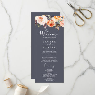 Rustic Earth Florals Lila Hochzeitsprogramm Programm