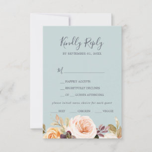 Rustic Earth Florals RSVP-Karte für das Menü "Mi RSVP Karte