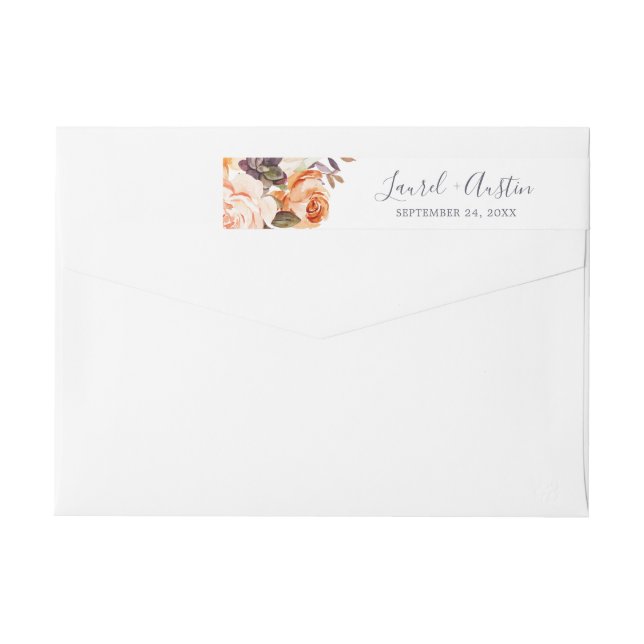Rustic Earth Florals Wedding Wrap um Label (Rückseite)