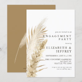 Rustic Earthy Boho Pampas Engagement Party Einladu Einladung