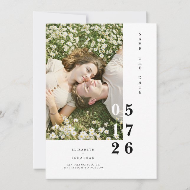 Rustic Editable Trendy Boho Wedding Save The Date (Vorderseite)