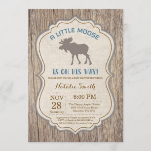 Rustic Elch Baby Shower Einladung Junge