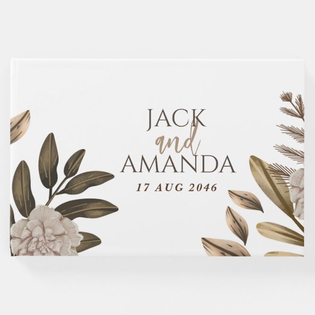 Rustic Elegance Chic Floral Wedding Gästebuch (Vorderseite)