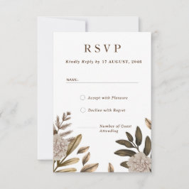 Rustic Elegance Floral Wedding RSVP Response Cards
