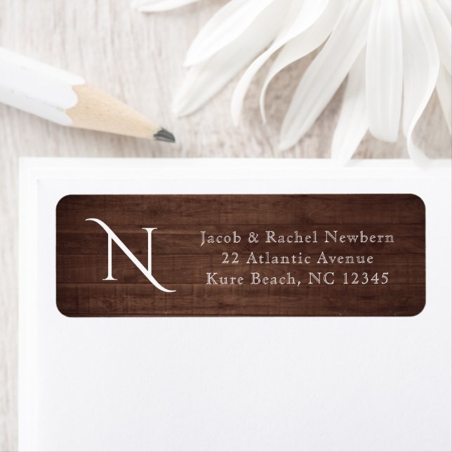 Rustic Elegance Monogram Initial Return Address (Insitu)