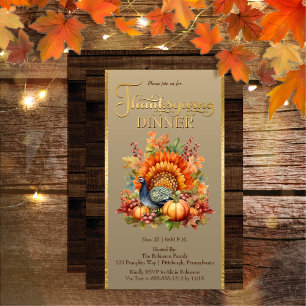 Rustic Elegance Pumpkin Floral   Erntedank Einladung