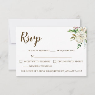 Rustic Elegance Wedding RSVP Card Karte