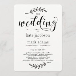 Rustic Elegance Wedding Zeremony Programm