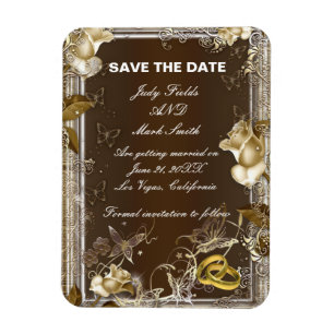 Rustic Elegance White Rose Save The Date Magnet