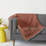 Rustic Elegant Monogram Newlywed Couple Decke<br><div class="desc">Rustikales,  elegantes Monogramm,  frisch verpaart mit Knöchelblanket.</div>