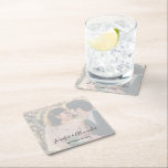 Rustic elegant photo boho wedding rechteckiger pappuntersetzer<br><div class="desc">Rustic elegant photo boho wedding paper coasters.
Add your own photo,  names and date to personalize it.</div>