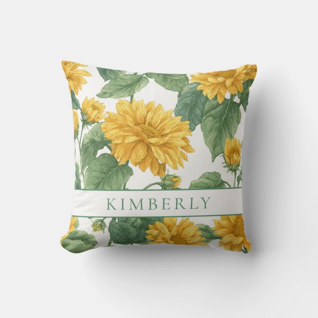 Rustic & Elegant Sunflower Classic Floral Kissen (Vorderseite)