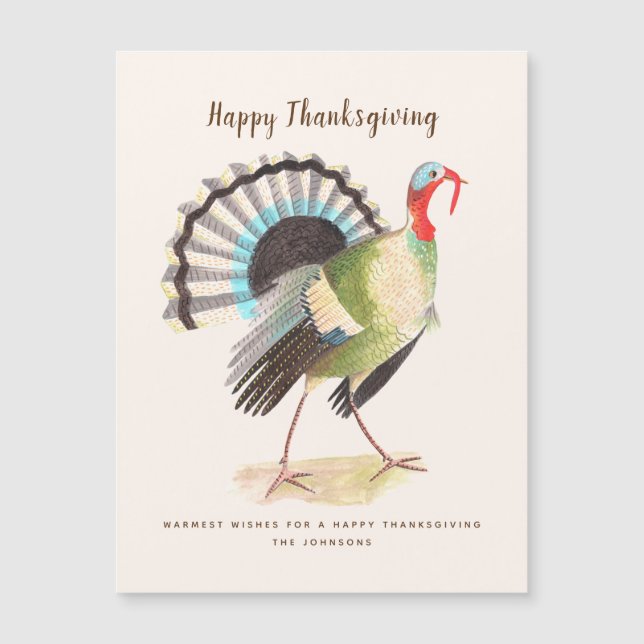 Rustic Elegant Turquie carte Bon thanksgiving (Devant)