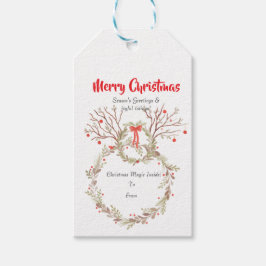 Rustic elegant watercolour Christmas Geschenkanhänger