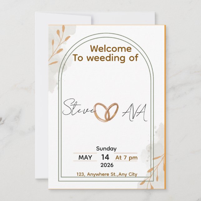 Rustic Elegant Wedding Invitation (Devant)