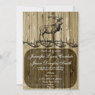 Rustic Elk Faune Chasse Mariage Invitations