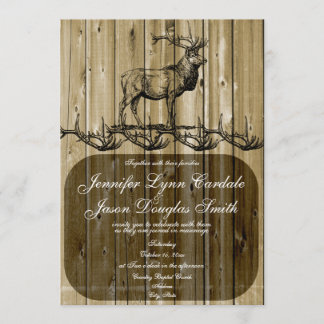 Rustic Elk Faune Chasse Mariage Invitations
