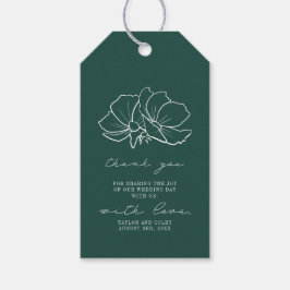 Rustic Emerald Floral Wedding Vielen Dank für Ihr  Geschenkanhänger