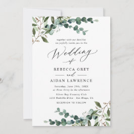 Rustic Eucalyptus Greenery All-in-One Wedding Einladung