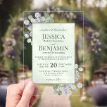 Rustic Eucalyptus & Lavender Stylish Text Wedding Acryleinladungen<br><div class="desc">Invite your loved ones to share in your joy on your wedding day with these gorgeous acrylic invitations. The stylish boho chic design features your names prominently displayed in bold letters while the introduction and other notes feature fancy script calligraphy with swashes on the ends of the letters. The text...</div>