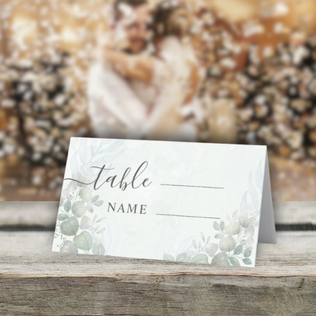 Rustic Eucalyptus Sage Green Wedding Platzkarte (Von Creator hochgeladen)