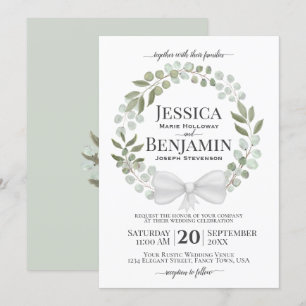 Rustic Eucalyptus Wreath Elegant Boho Wedding Einladung