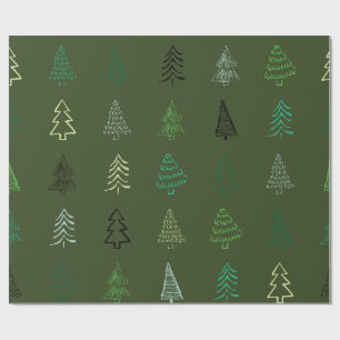 "Rustic Evergreen Christmas Wrapping Paper" Geschenkpapier