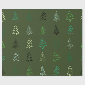 "Rustic Evergreen Christmas Wrapping Paper" Geschenkpapier