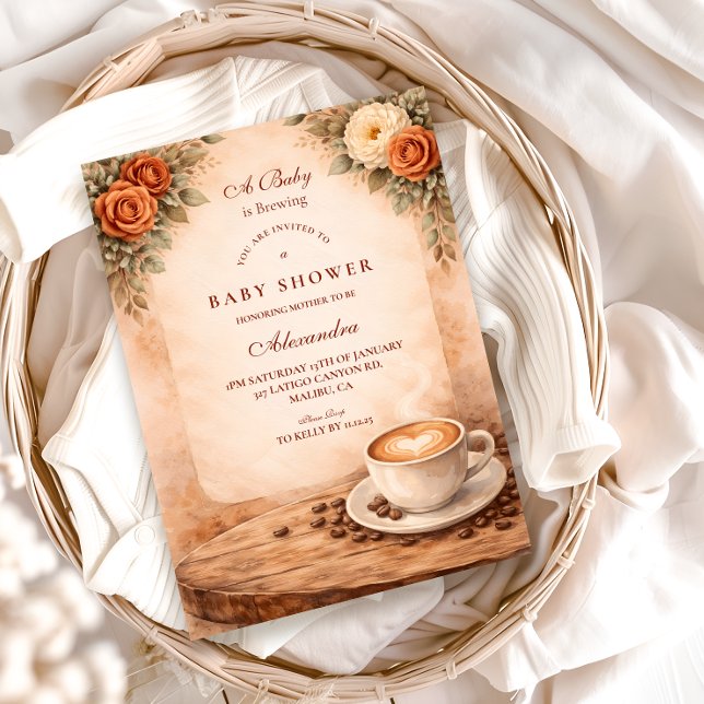 Rustic Fall A Baby Is Brewing Einladung (Von Creator hochgeladen)