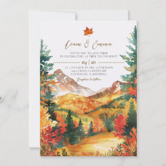 Rustic Fall Autumn Landscape Wedding Invitation Einladung
