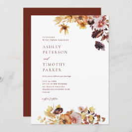 Rustic Fall Boho Floral Wedding Einladung