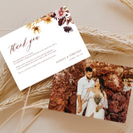 Rustic Fall Boho Wedding Foto Dankeskarte