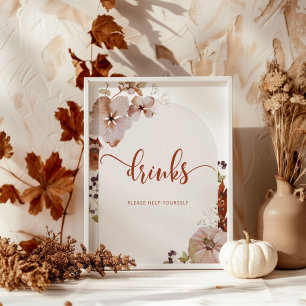 Rustic fall Boissons vous aider Poster