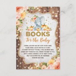 Rustic Fall Elephant Pumpkin Books for Baby Card Begleitkarte