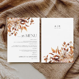 Rustic Fall Feuilles Mariage plat menu