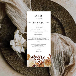 Rustic Fall Feuilles Mariage plat menu