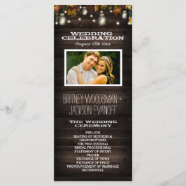 Rustic Fall Firefly Mason Jar Wedding Programs Programm