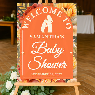 Rustic Fall Floral Arch Baby Dusche Willkommen Acrylschild