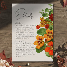 Rustic Fall Floral Modern QR Code Wedding Details Begleitkarte
