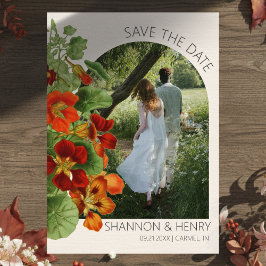 Rustic Fall Floral Modern Wedding Save the Date Einladung