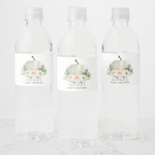 Rustic Fall Floral Pumpkin Baby Dusche Wasser Bott