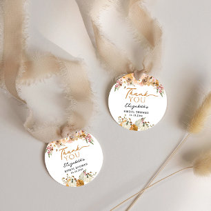 Rustic Fall Floral Pumpkin Brautparty Vielen Dank Geschenkanhänger