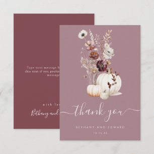 Rustic Fall Floral Pumpkin Hochzeit Dankeskarte
