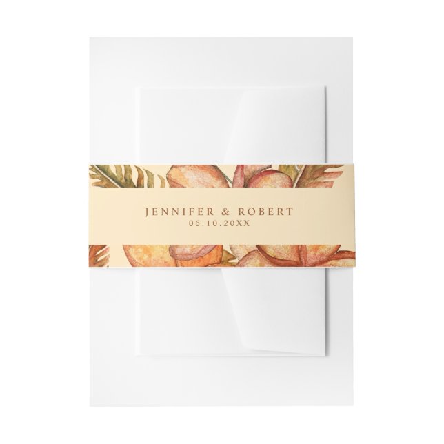 Rustic Fall Floral Wedding Einladung Bauchband Einladungsbanderole (Vorderseite Beispiel)