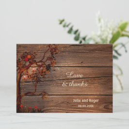 Rustic Fall Foto Hochzeit Danke Karte