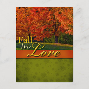 Rustic Fall In Love Carte Postale Mariage
